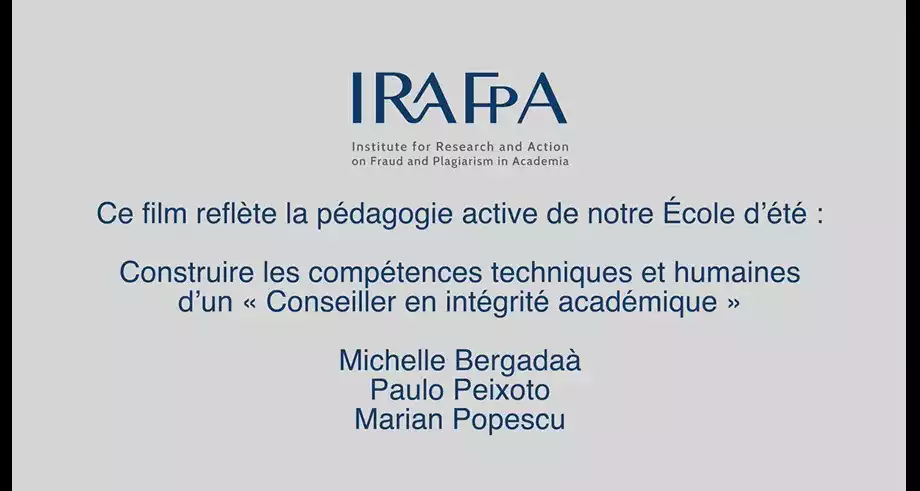 vidéo présentation école d'été irafpa